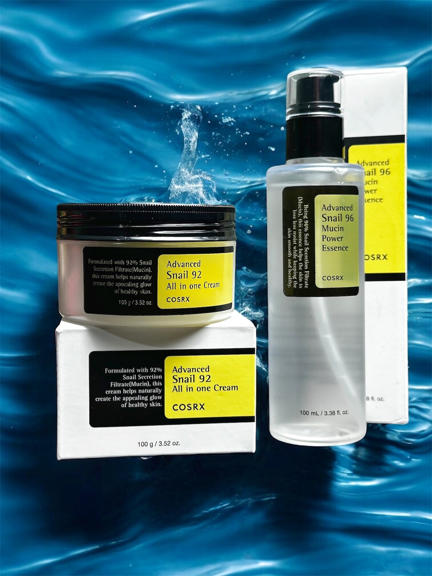 COSRX Snail 96 Mucin Power Essence + Advanced Snail 92 Moisturizer Combo